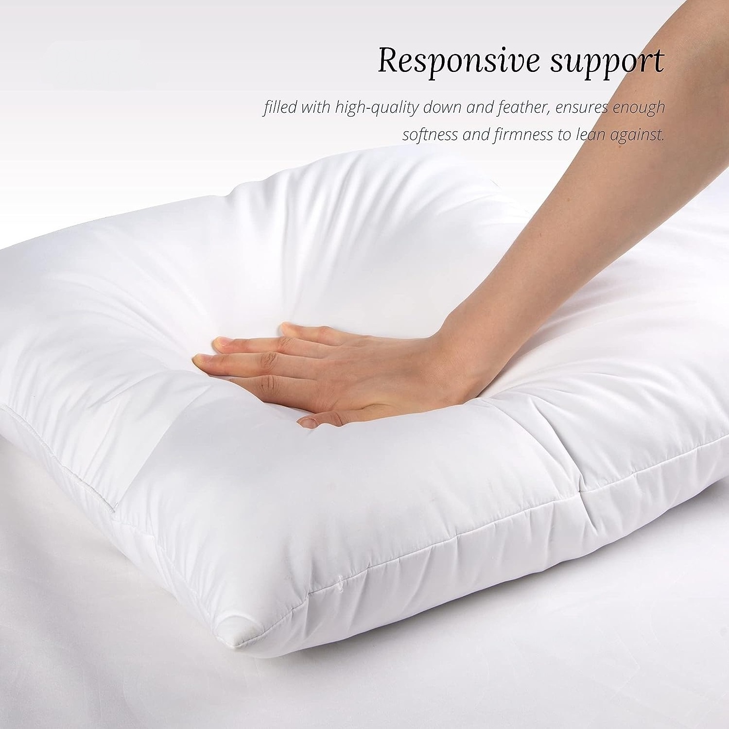 Down Feather Pillow Stuffer Premium White Pillows for Bed Couch and Cushion