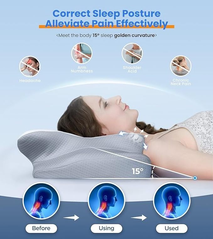 Ultra Pain Relief Adjustable Orthopedic Odorless Ergonomic Contour Cooling Memory Foam Bed Pillows Memory cotton gel pillow