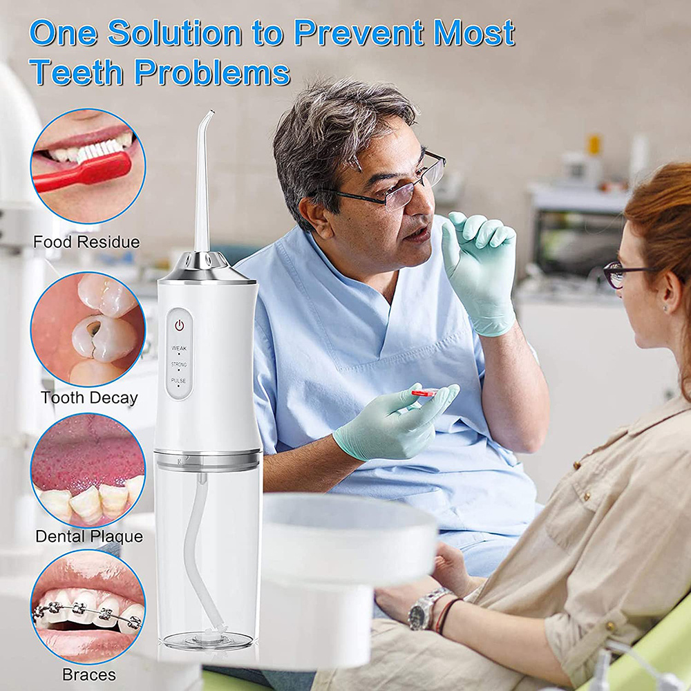 Portable Rechargeable Water Pick Teeth Cleaner 3 Modes Dental Teeth Irrigator Cordless Tooth Rotatable Usb Water Flosser