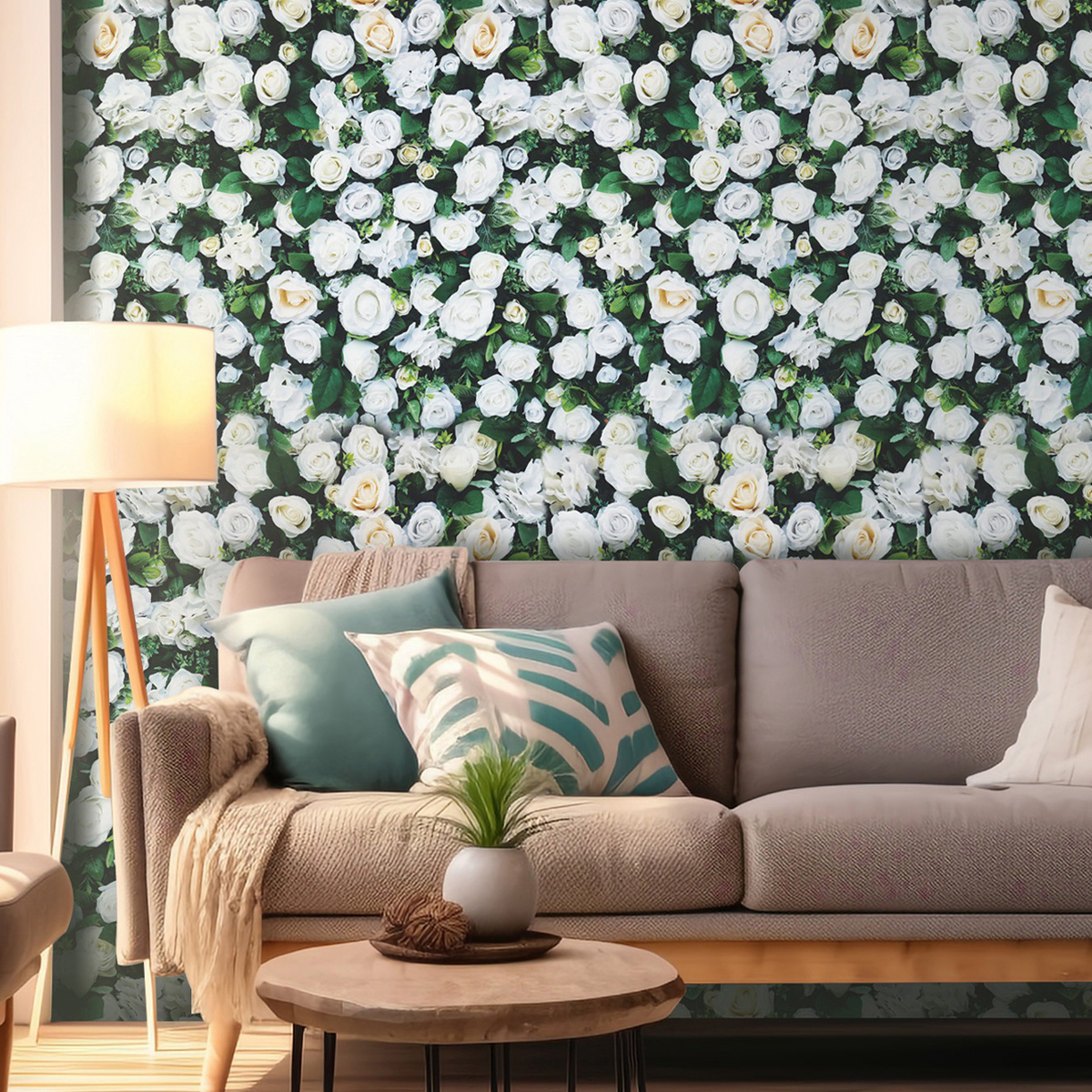 Waterproof and easy to clean flower and plant style wallpaper, room background decoration, home decoration film