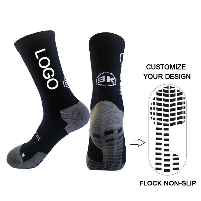 Sport Socks Custom Logo Non-Slip Athletic Soccer Grip Socks Anti Slip Football Sports Socks Men