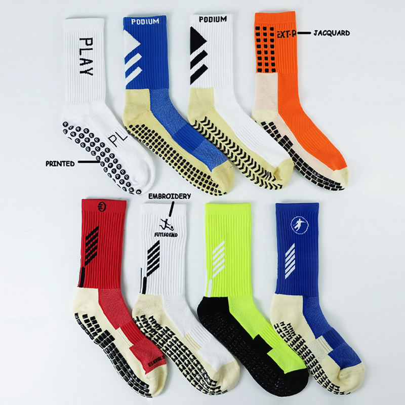 Custom Sports Socks Men Wholesale Anti Slip Sock Non Slip Soccer Grippy Football Sport Socks Custom Logo