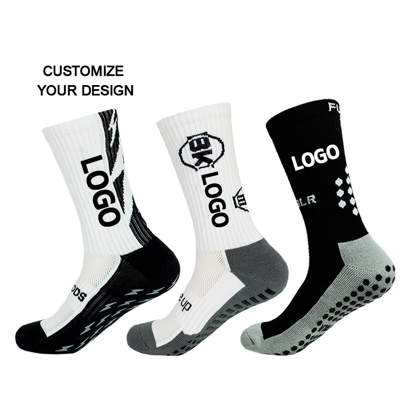 Custom Sports Socks Men Wholesale Anti Slip Sock Non Slip Soccer Grippy Football Sport Socks Custom Logo