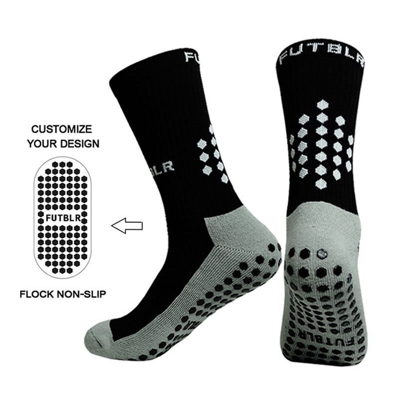 Sport Socks Custom Logo Non-Slip Athletic Soccer Grip Socks Anti Slip Football Sports Socks Men