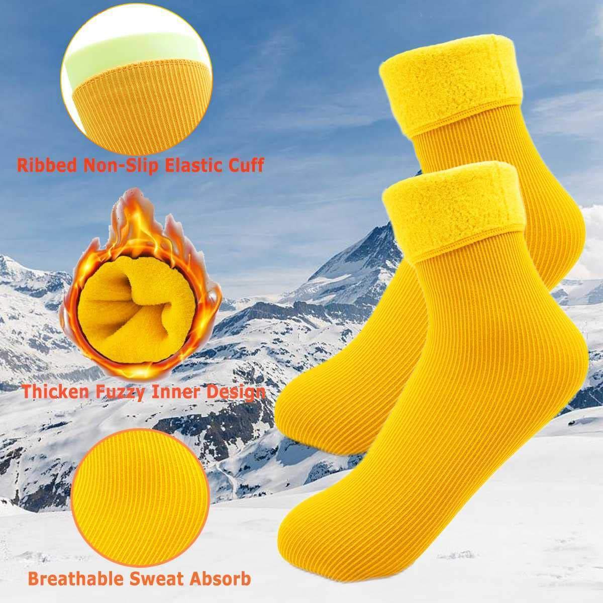 Womens Wool Thick Warm Winter Thermal Socks for Men Kids Breathable Fuzzy Slipper Socks