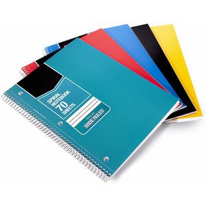 Basic Simple Notebook Wide Ruled Wire Bound Spiral School Book Notebook Assorted Solid Colors Wide Ruled Composition Notebook