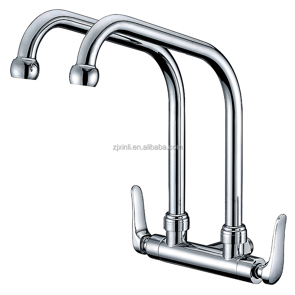 X5408W Brass Material Chrome Finishing Half Inch Thread Wall Mounted 2 Way Spout Sink Faucet