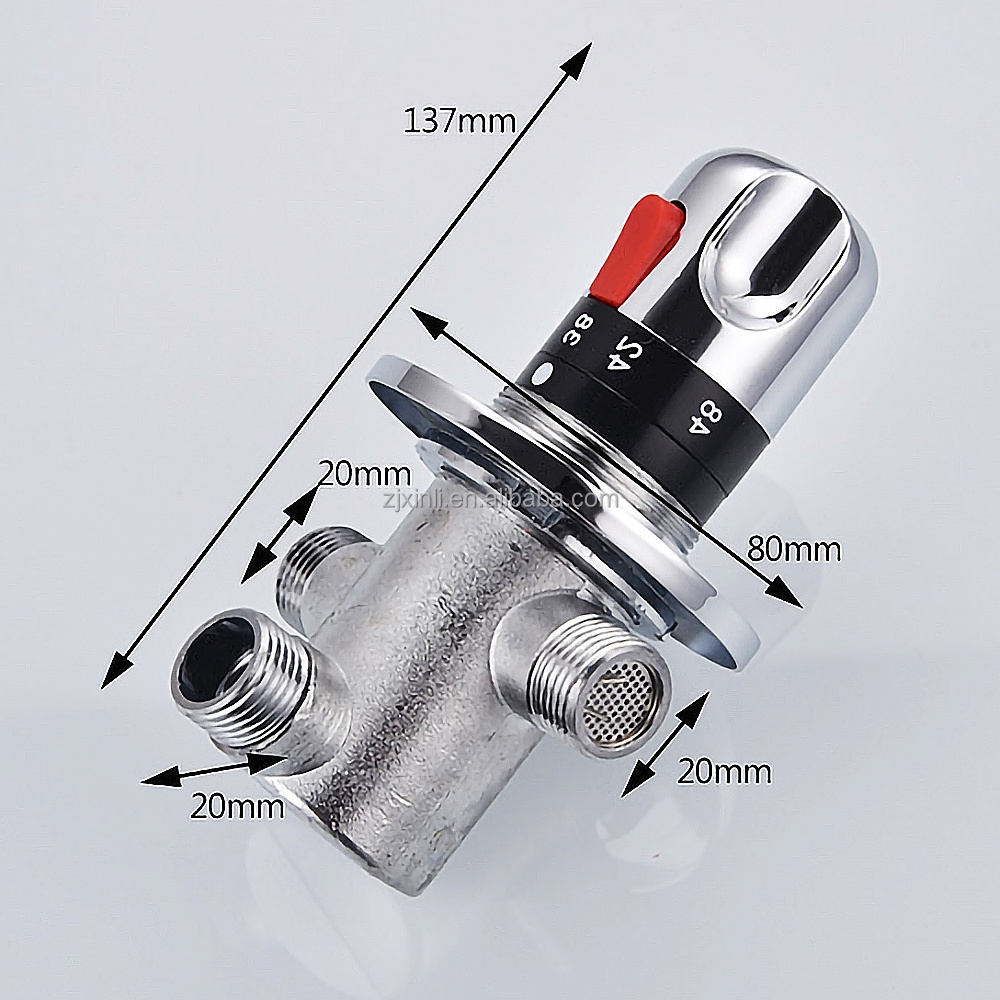 X9335 Brass Material Chrome Finishing of Water Pipe Thermostatic Mixing Valve