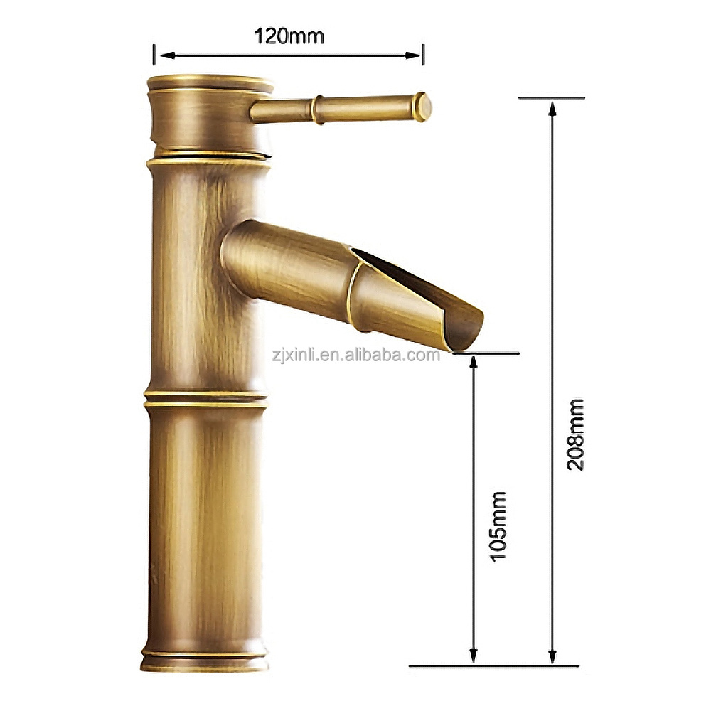 X8555B1 Brass Material Bronze Finishing Deck Mounted Bamboo Basin Faucet