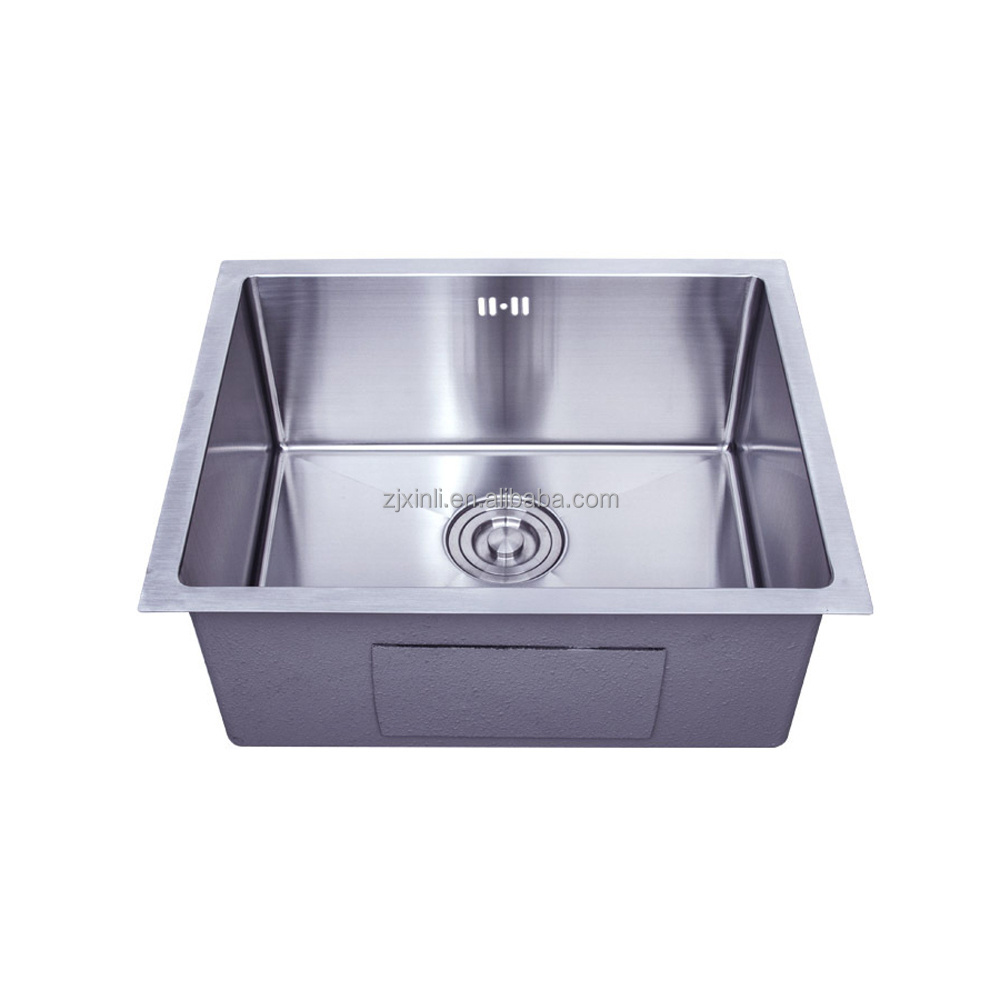 X26003 Size 52*42CM SUS304 Stainless Steel Material Under Counter Mounted Rectangular Single Bowl Kitchen Sink