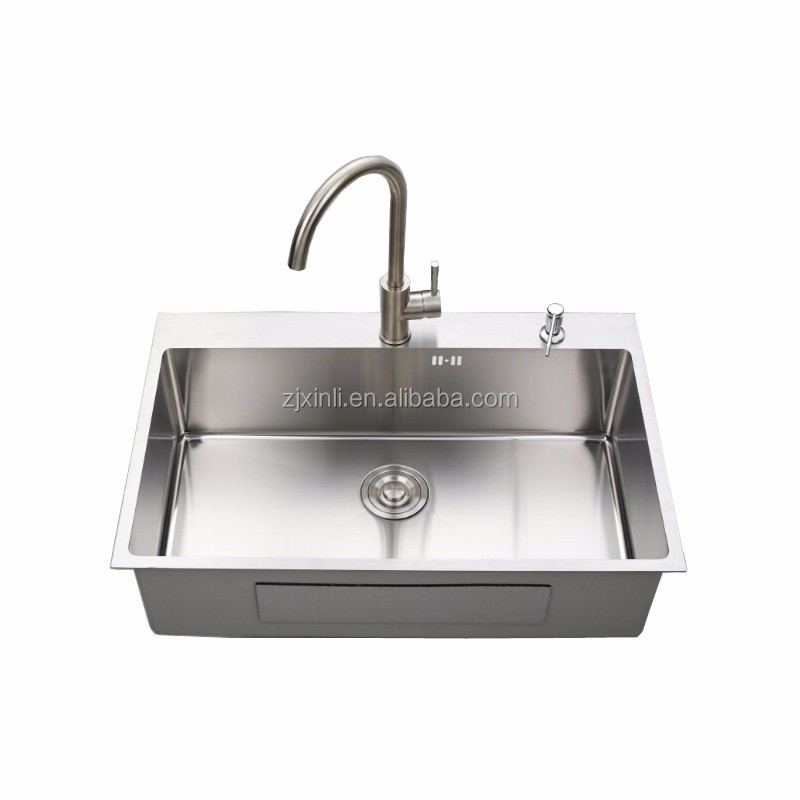 78*50CM SUS304 Stainless Steel Above Counter Rectangular Single Bowl Kitchen Sink X26016