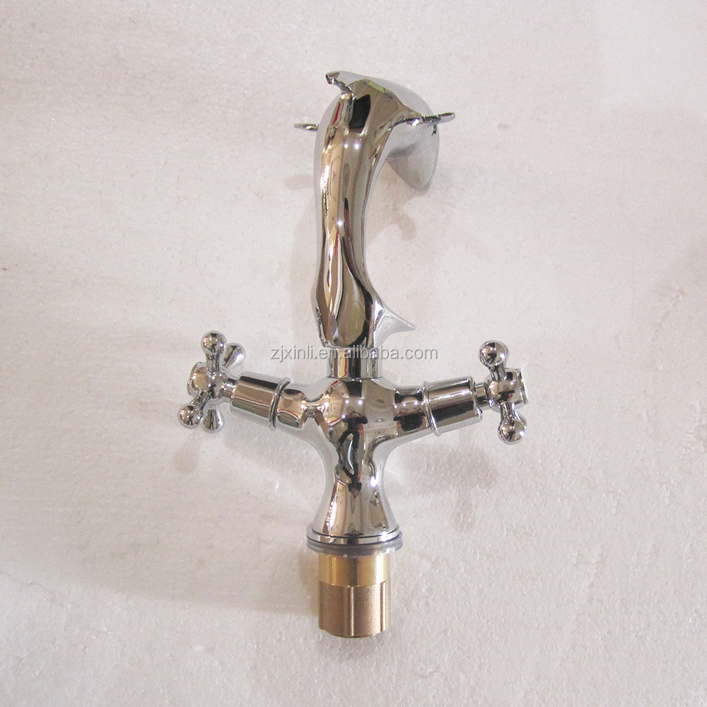 X9537B1 Double Handle Chrome Finishing of Luxury Brass Dolphin Faucet