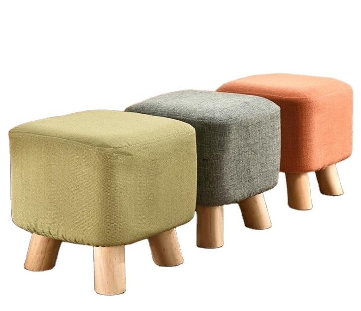 Padded small storage box stool ottoman tray bench