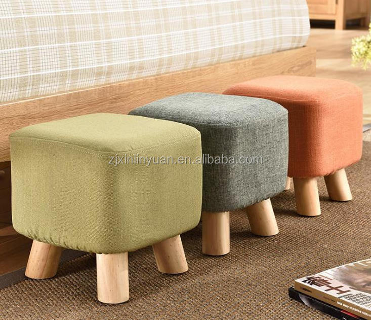 Padded small storage box stool ottoman tray bench