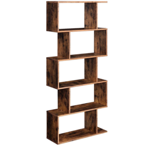 Freestanding Display Shelves 6-Tier S Shaped Bookshelf  Unit for Bedroom,Study Room