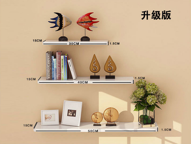 Simple modern fashion bookshelf mdf decorative living room wall shelf