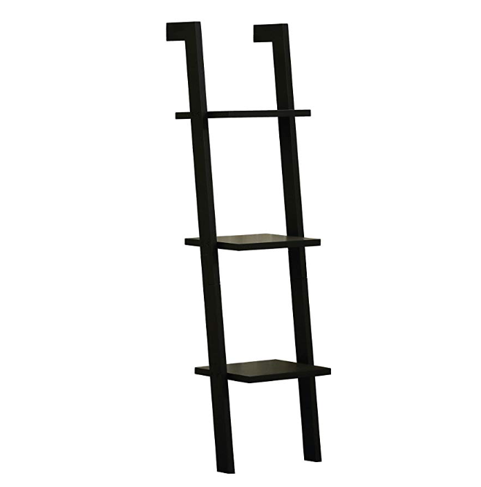 Mdf wood home folding 4 to 5-tier leaning ladder book shelf corner storage shelf