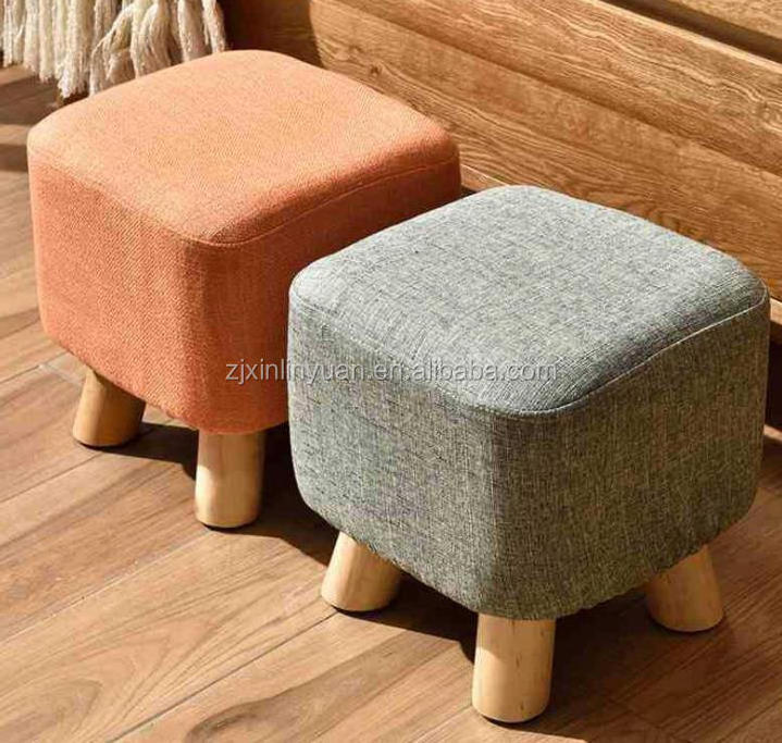 Padded small storage box stool ottoman tray bench