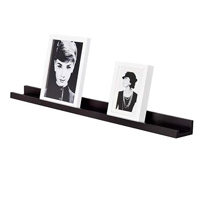 Black Wooden Floating Photo frame wall shelf ledge