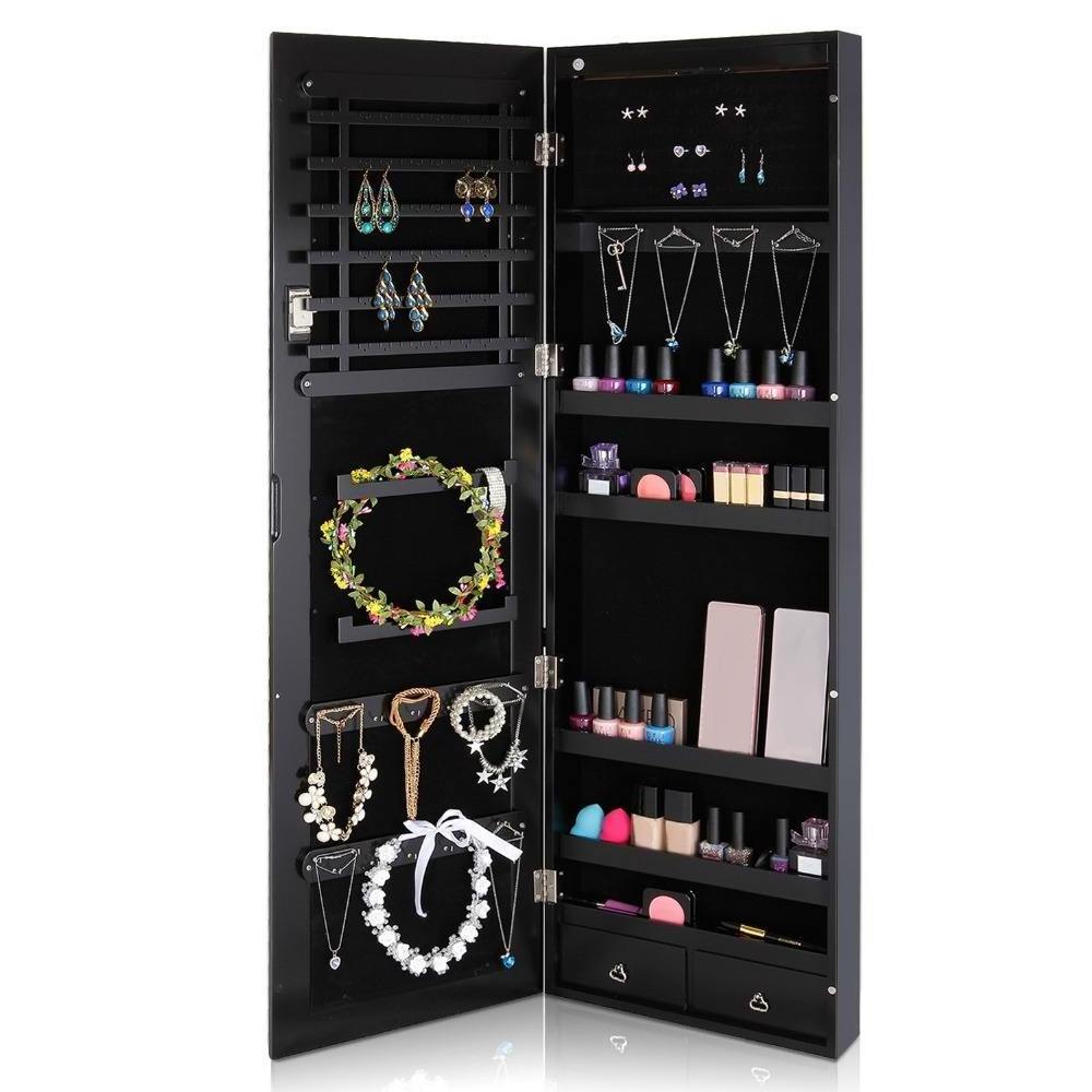 black wooden over the door craft corner jewelry armoire