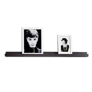 Black Wooden Floating Photo frame wall shelf ledge