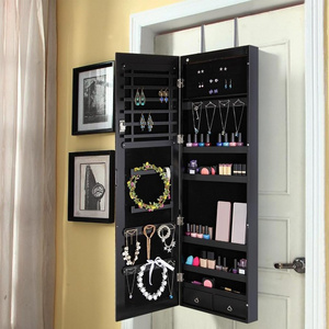 black wooden over the door craft corner jewelry armoire