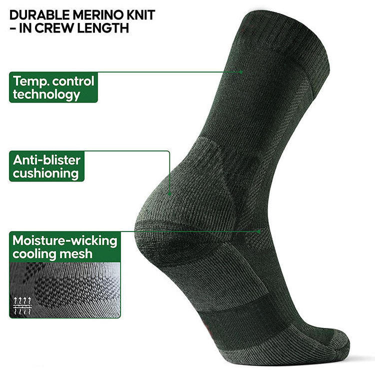 Men Merino thick wool socks Cushioned Trekking Work Outdoor Hiking Men Socks