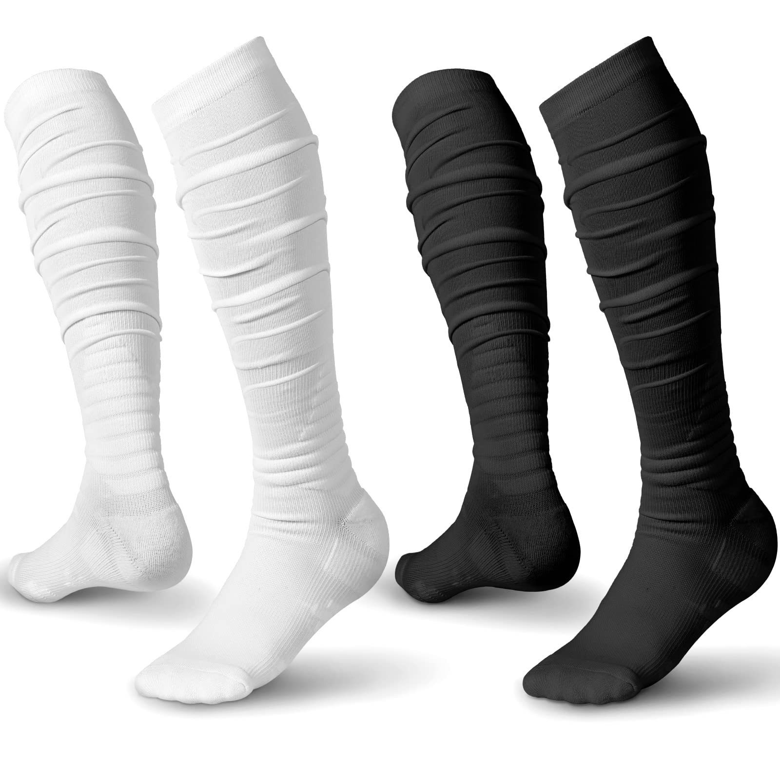 Football Non Slip Padded Moisture Wicking Breathable Sport Football Scrunch Socks