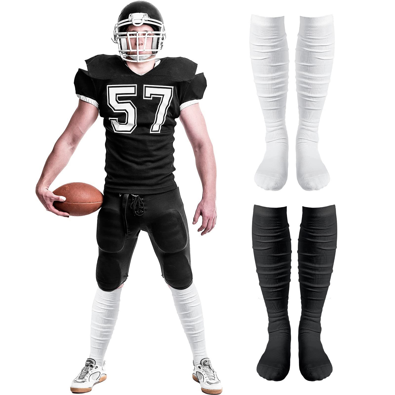 Football Non Slip Padded Moisture Wicking Breathable Sport Football Scrunch Socks