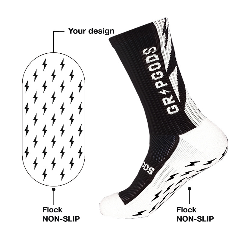 Sport Socks Custom Logo Wholesale Crew Performance Soccer Designer Anti Slip Football Grip Sports Socks Men