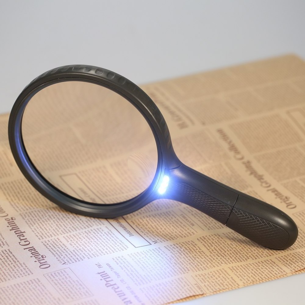 138 mm Big Optical Acrylic Lens Led Magnifier For Reading