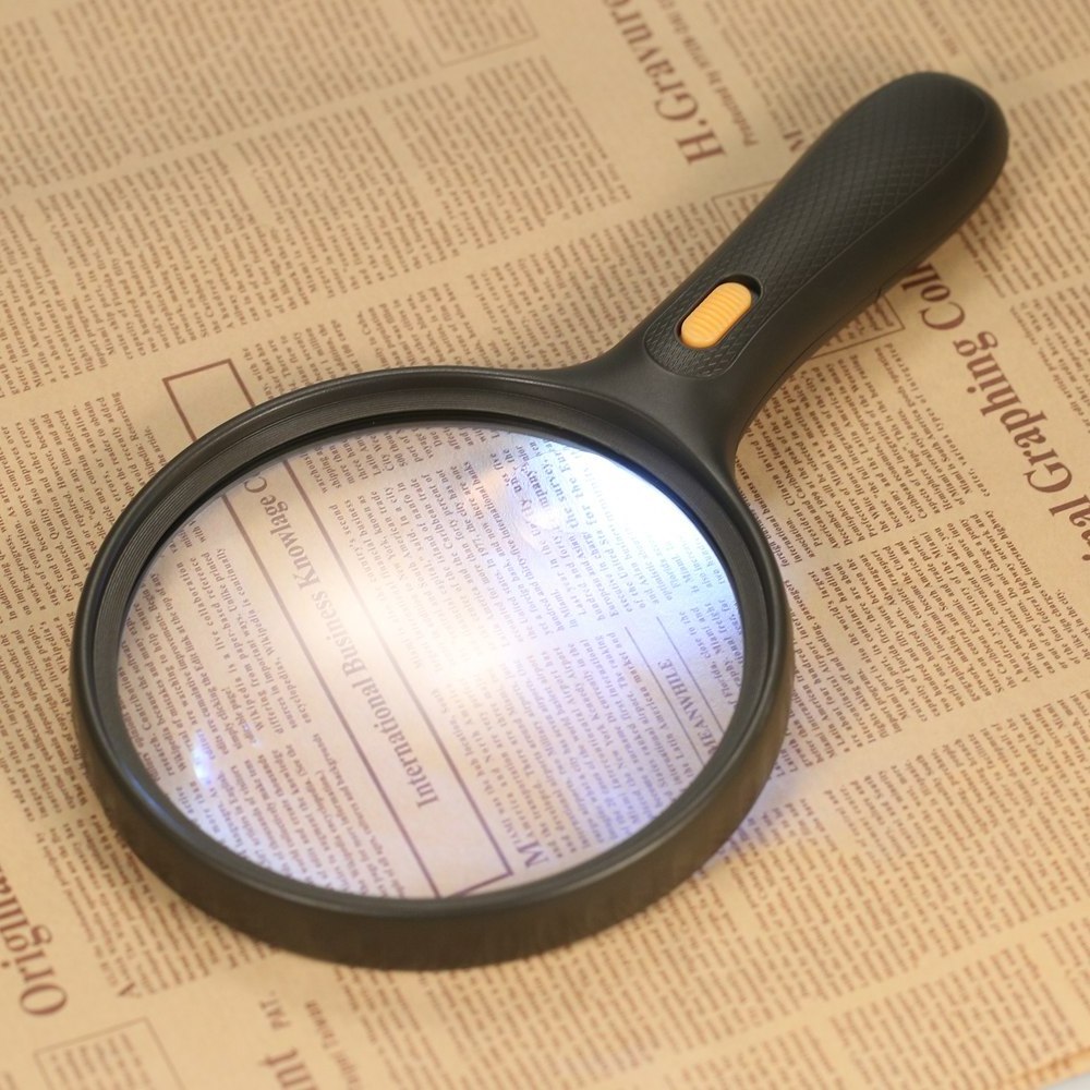 138 mm Big Optical Acrylic Lens Led Magnifier For Reading