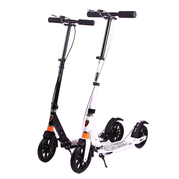 New Design Adult Scooters With Hand Brake Aluminium Folding Kick Skateboard  Big Wheels Scooter