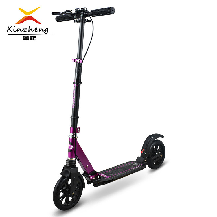 New Design Adult Scooters With Hand Brake Aluminium Folding Kick Skateboard  Big Wheels Scooter