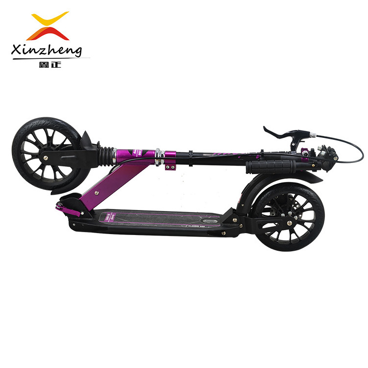 New Design Adult Scooters With Hand Brake Aluminium Folding Kick Skateboard  Big Wheels Scooter