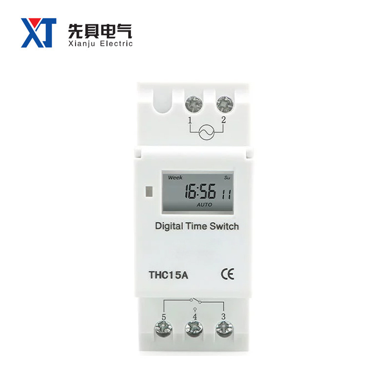 AHC-15 Rail Type Multifunctional Programmable Weekly Timer Digital LCD Electronic Power Time Switch Customization abs White