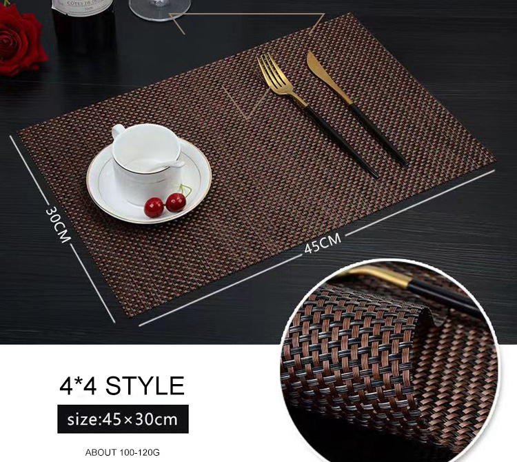 STARUNK Heat Resistant Place Mats Washable PVC Table Mats Woven Vinyl Plastic Placemats for Dining Table