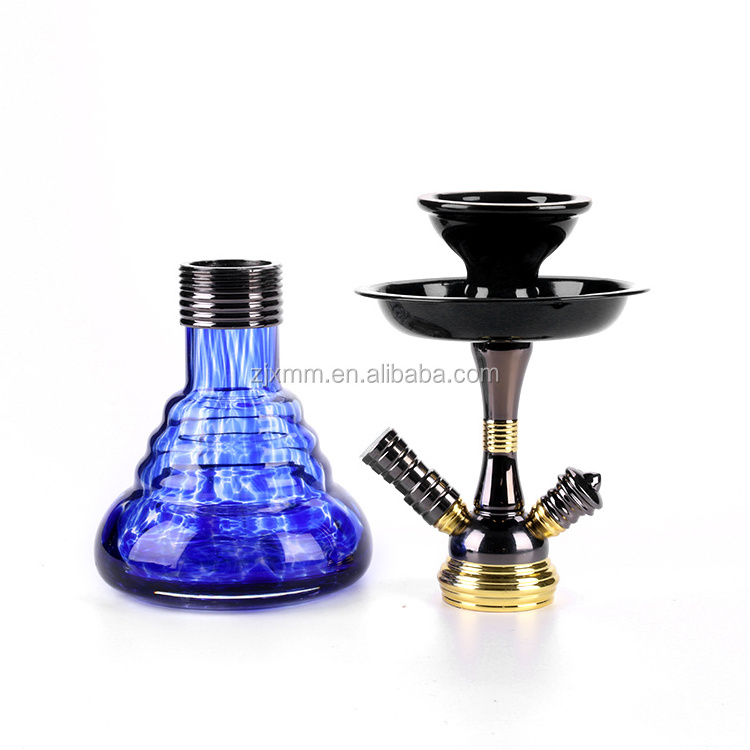 Wholesale Zinc Alloy Nargile Smoking Pipe Shisha Hookah Glass with PVC Hose