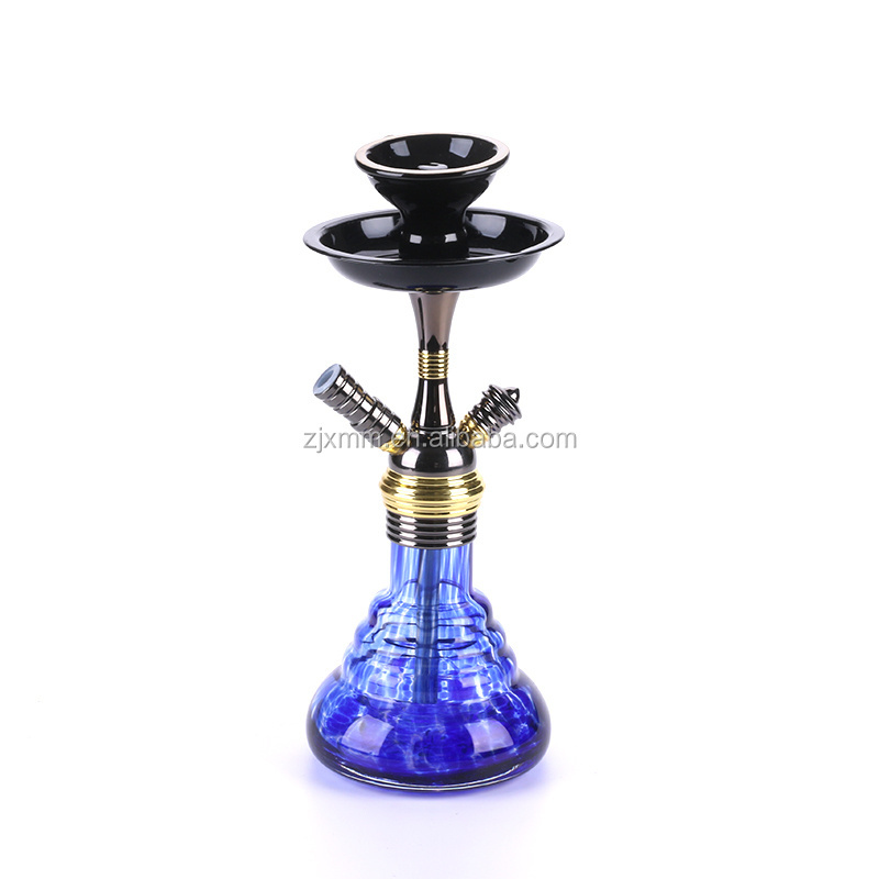 Wholesale Zinc Alloy Nargile Smoking Pipe Shisha Hookah Glass with PVC Hose