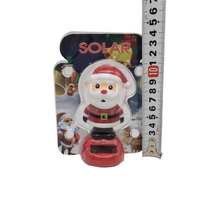 Christmas Solar Powered Dancing Figurine Ornament Solar Flower Bear Santa Claus Doll Shaking Toy For Car Decoration Kids Adults