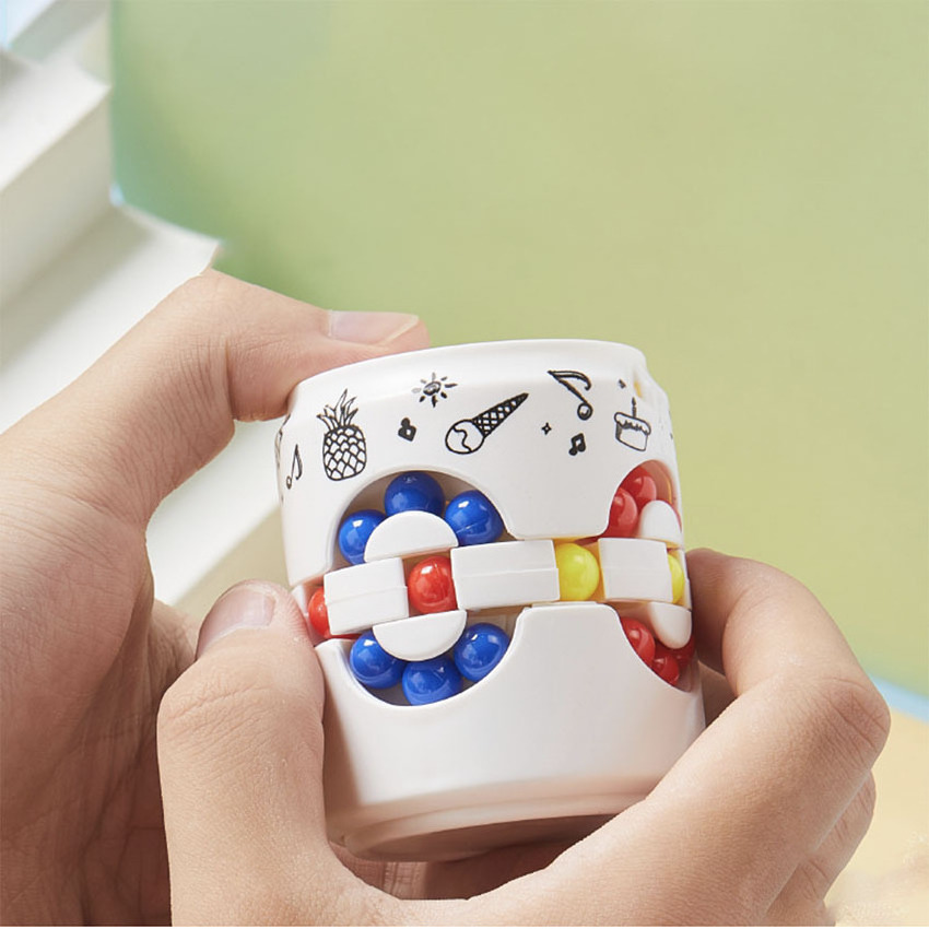 Funny Creative Magic Stress Relief Puzzles Cube Magic Bean Toy Iq Rotating Ball Fingertip Top Toy Gyro Ball For Kids Adults Game