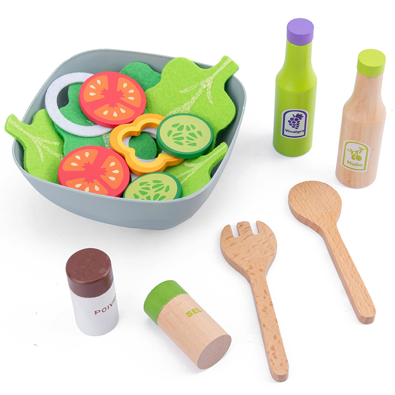 DIY Wooden Kitchen Toys Pretend Play Simulation Model Set Cutting Fruit Vegetable Educational Wooden Toys For Child Gifts