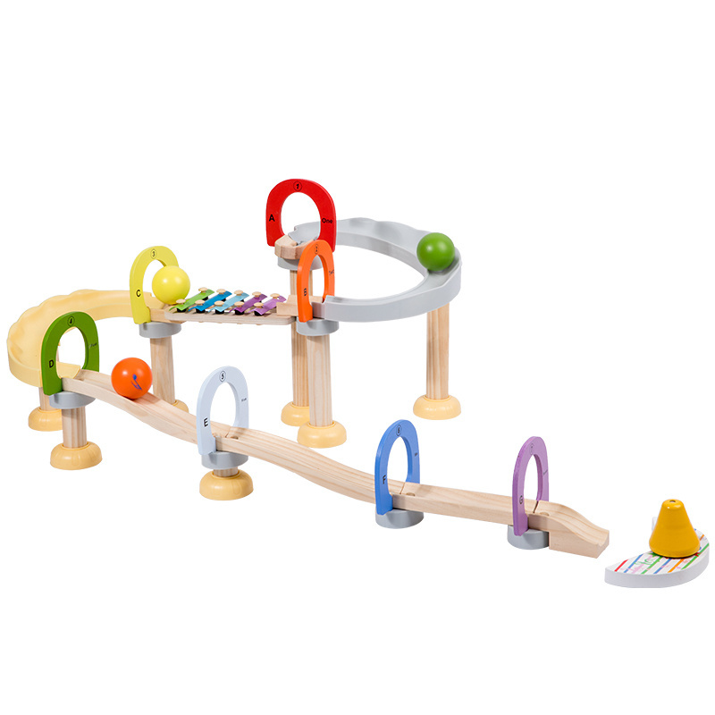 2024 New Products Wooden Music Train Track 29 Piece Set Wooden Railway System Manufacturer Directly Sale Learning Toys For Kids