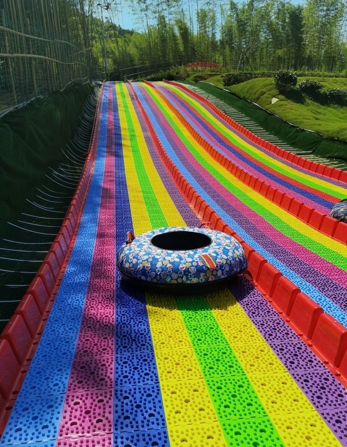 Rainbow slide colorful slide  internet famous outdoor scenic skating dry skating powerless amusement equipment  for sale