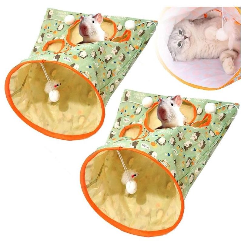 Ins Creative Ring Paper Foldable Cat Tunnel Bag Pet Supplies Pet Cat Play Tunnel Toy For Cat Fun