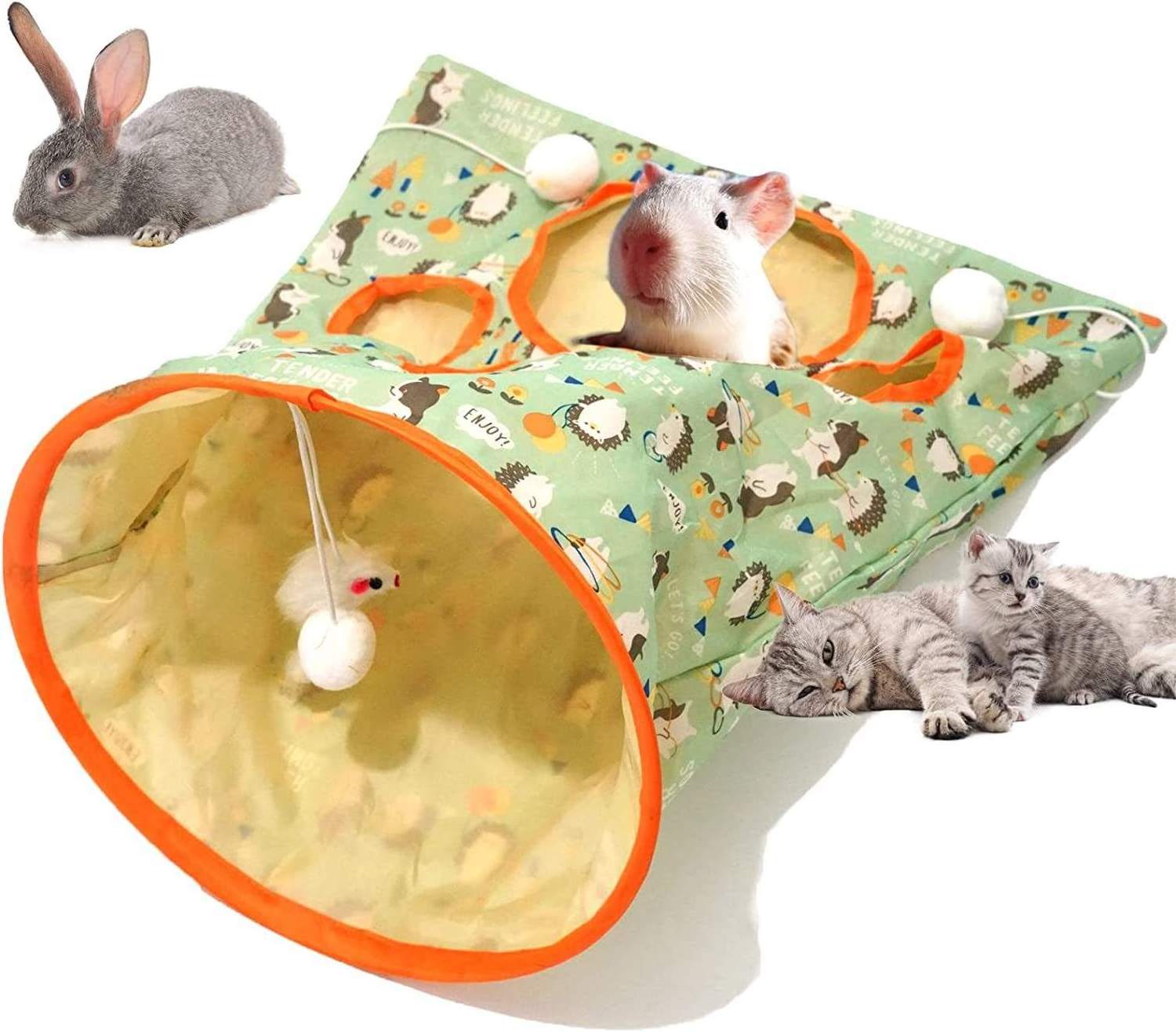 Ins Creative Ring Paper Foldable Cat Tunnel Bag Pet Supplies Pet Cat Play Tunnel Toy For Cat Fun