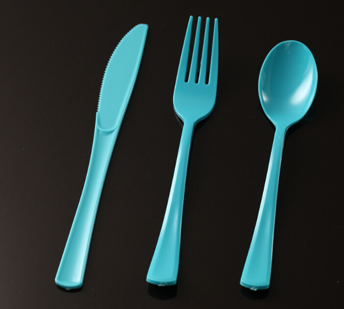 Basic Properties Of Color PS Plastic Tableware Set Is Heat-Resistant Cutlery Wedding Cake Knife Fork Spoons Set