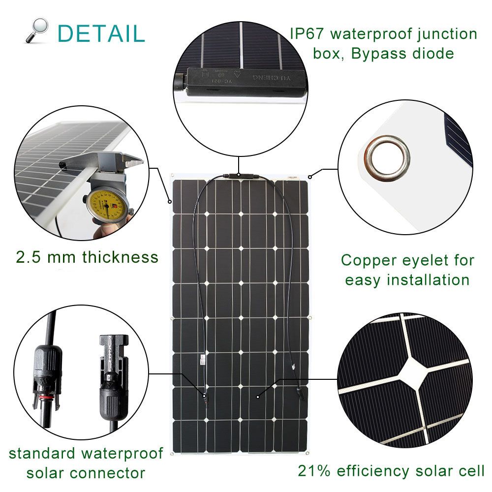 high Quality cigs portable and flexible photovoltaic module mini 12v 2000W 1000W 450W thin film solar panels