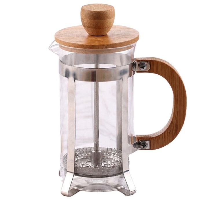 Low Moq Chinese Modern Tea Pot Press Clear Glass Coffee Tea Pot Pour Over Coffee Kettle