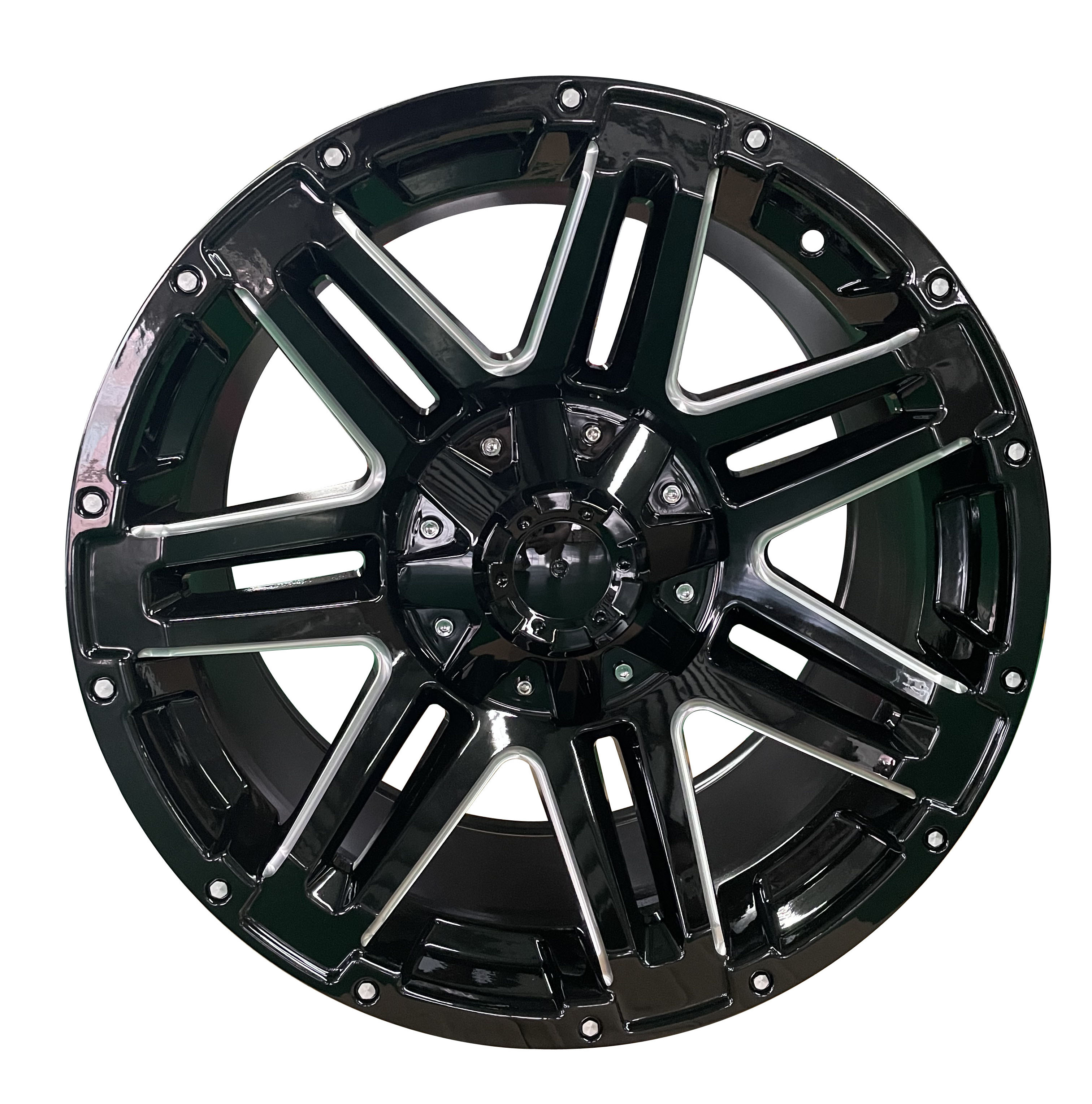 Off-road 16*8.0 18*9.0 PCD 5*127 6*139.7 ET 5 12 Matt Black Paint Milling Spoke Cast Passenger Car Wheel Rim